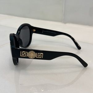 Versace Polarized Women’s Black & Gold Sunglasses Medusa Logo